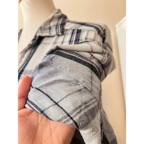 Lane Bryant Womens Blue Plaid Flannel Button Up Shirt Plus Size 14/16 Soft - Picture 3 of 9